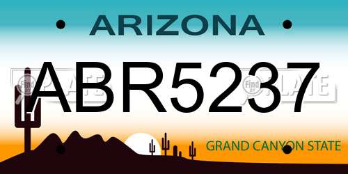 ABR5237 Arizona License Plate