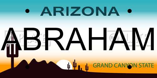 ABRAHAM Arizona License Plate