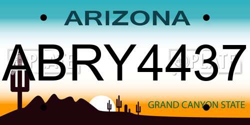ABRY4437 Arizona License Plate