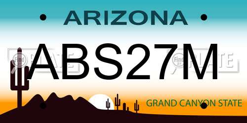 ABS27M Arizona License Plate