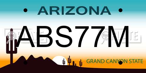 ABS77M Arizona License Plate