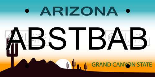 ABSTBAB Arizona License Plate