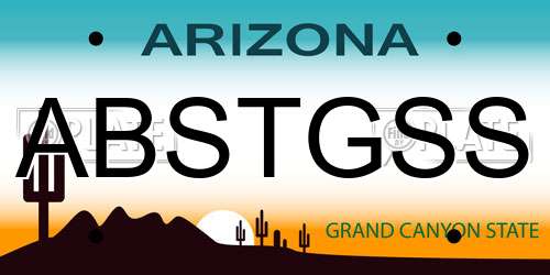 ABSTGSS Arizona License Plate