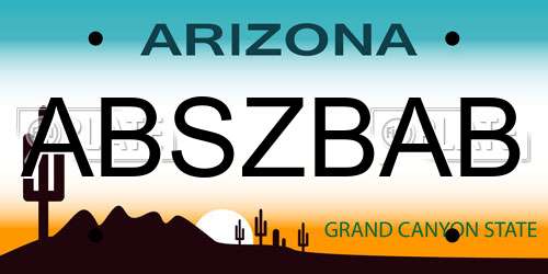 ABSZBAB Arizona License Plate