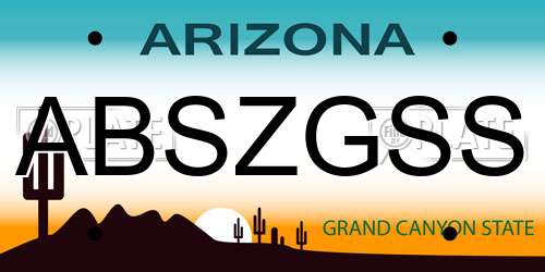 ABSZGSS Arizona License Plate