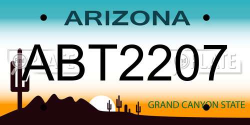 ABT2207 Arizona License Plate