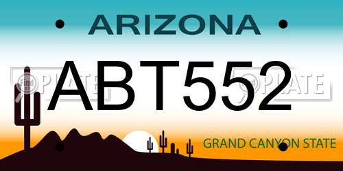 ABT552 Arizona License Plate