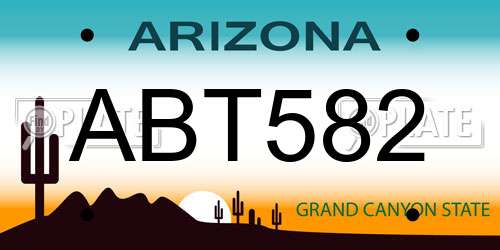ABT582 Arizona License Plate