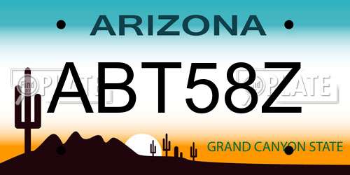 ABT58Z Arizona License Plate