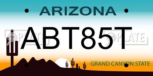 ABT85T Arizona License Plate