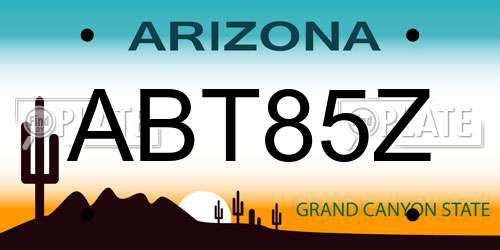 ABT85Z Arizona License Plate