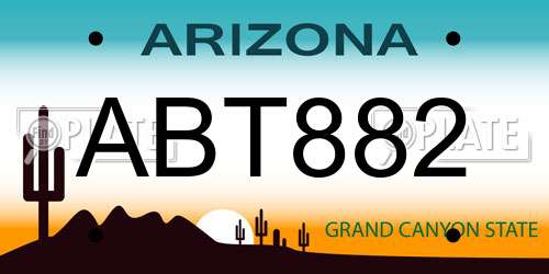 ABT882 Arizona License Plate