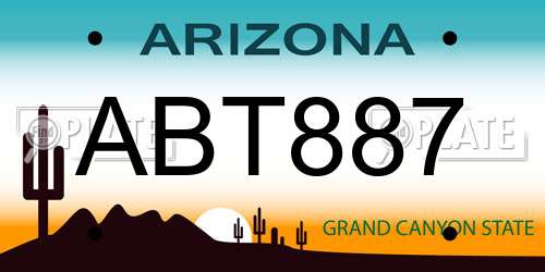 ABT887 Arizona License Plate