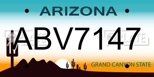 ABV7147 Arizona License Plate