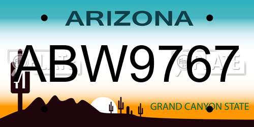 ABW9767 Arizona License Plate
