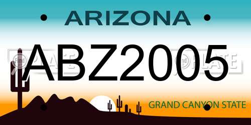 ABZ2005 Arizona License Plate