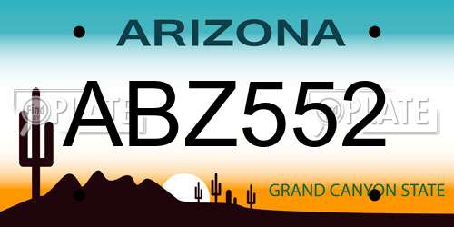 ABZ552 Arizona License Plate