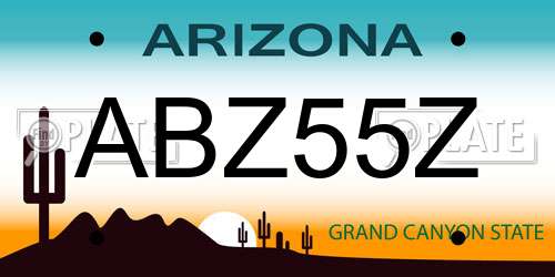 ABZ55Z Arizona License Plate