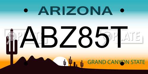 ABZ85T Arizona License Plate