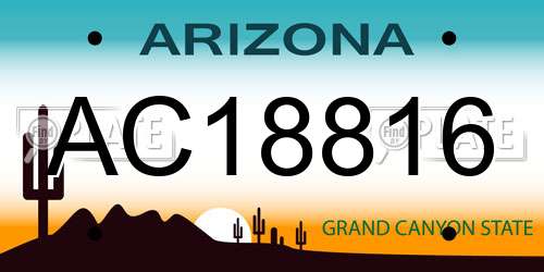 AC18816 Arizona License Plate