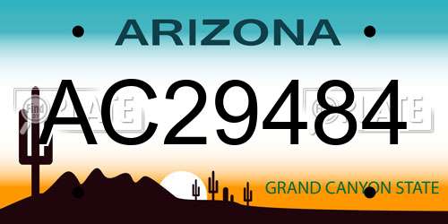 AC29484 Arizona License Plate