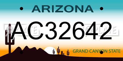 AC32642 Arizona License Plate