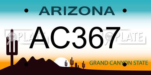 AC367 Arizona License Plate