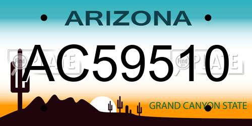 AC59510 Arizona License Plate