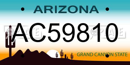 AC59810 Arizona License Plate