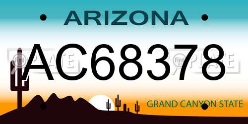 AC68378 Arizona License Plate