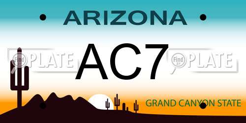 AC7 Arizona License Plate