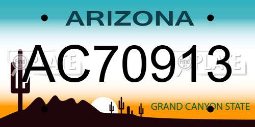 AC70913 Arizona License Plate