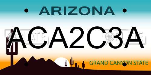ACA2C3A Arizona License Plate
