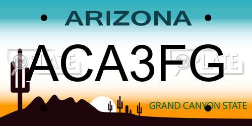 ACA3FG Arizona License Plate