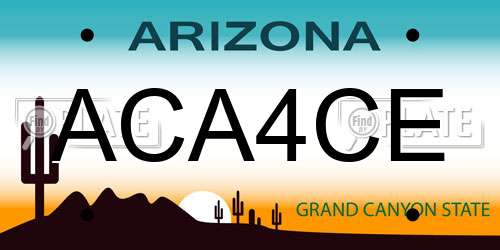 ACA4CE Arizona License Plate