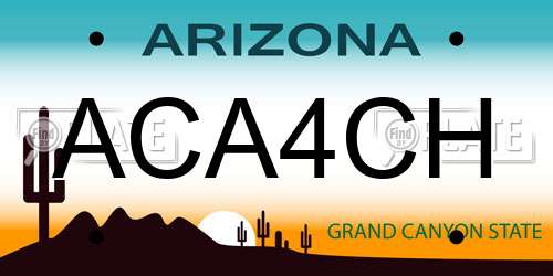 ACA4CH Arizona License Plate