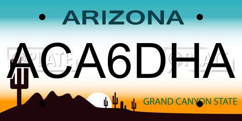 ACA6DHA Arizona License Plate