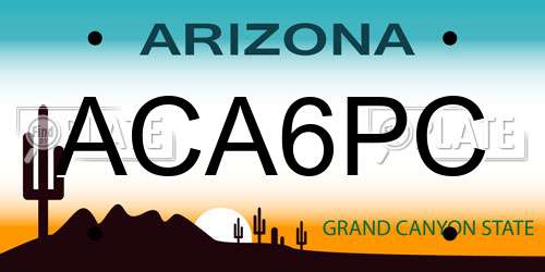 ACA6PC Arizona License Plate