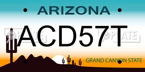 ACD57T Arizona License Plate