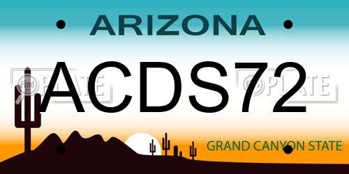 ACDS72 Arizona License Plate