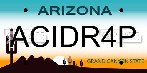 ACIDR4P Arizona License Plate