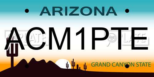 ACM1PTE Arizona License Plate