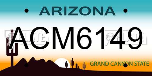 ACM6149 Arizona License Plate
