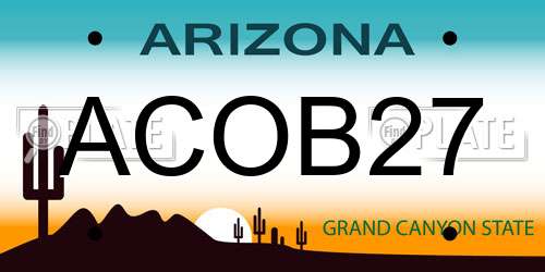 ACOB27 Arizona License Plate