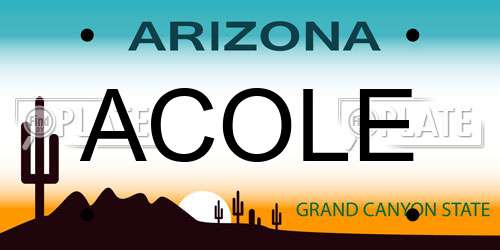 ACOLE Arizona License Plate