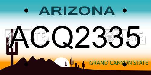ACQ2335 Arizona License Plate