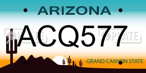 ACQ577 Arizona License Plate