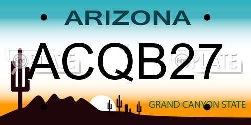 ACQB27 Arizona License Plate