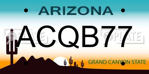 ACQB77 Arizona License Plate