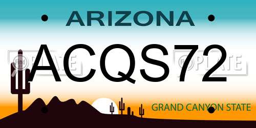 ACQS72 Arizona License Plate